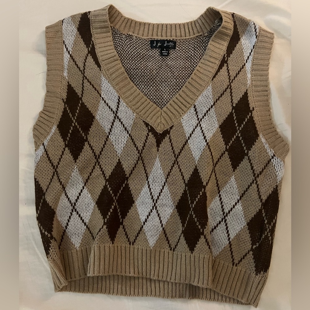Academia core plaid patterned vest